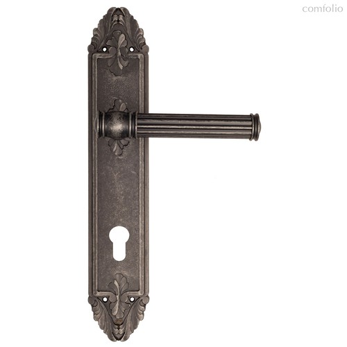 Дверная ручка Venezia Impero CYL на планке PL90 античное серебро - Venezia Collezione