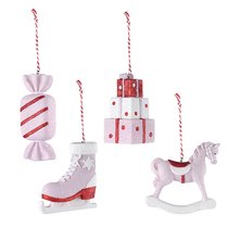 Набор ёлочных украшений Pink fairytale из коллекции New Year Essential, 4 шт. - Tkano