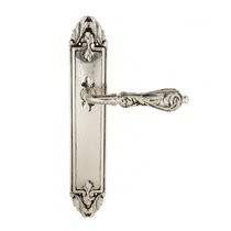 Дверная ручка Venezia Monte Cristo на планке PL90 натуральное серебро + черный - Venezia Collezione