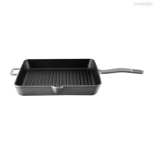 Сковорода-гриль квадратная Voeux Gracieuse 25х25 см, чугун, серая - Voeux