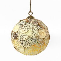 Шар новогодний декоративный Paper ball, золотистый мрамор, цвет золотой - EnjoyMe