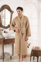 Халат вафельный "KARNA" с кантым ALERON (Кофейный), XL - Bilge Tekstil