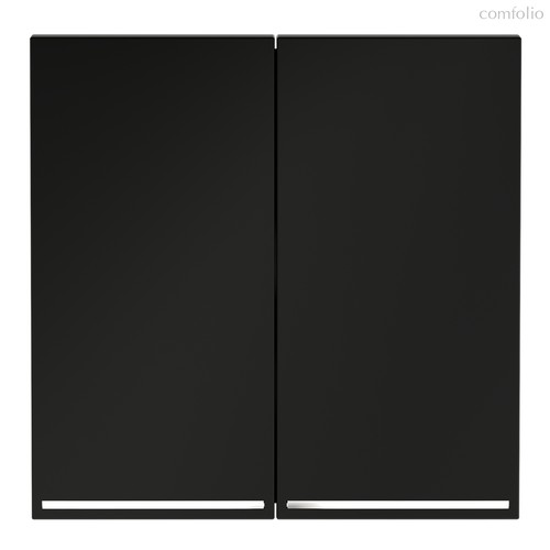 Клавиши для выключателя/переключателя двухклавишного с подсветкой, S70 черный матовый - Voltum