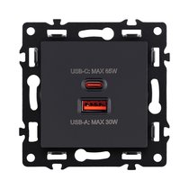 Розетка USB A+C 65W, черный Kollinger Asthetik AS-024BK - Kollinger