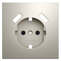 Накладка для розетки с заземлением и защитными шторками, с USB A+A, S70 кашемир - Voltum
