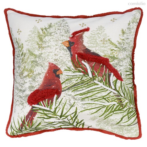 Подушка декоративная с рисунком Northern cardinal из коллекции New Year Essential, 45х45 см - Tkano