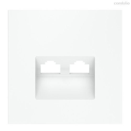 Накладка для розетки компьютерной двойной RJ45+RJ45 кат.6, S70 белый матовый - Voltum