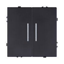 Выключатель 2-клавишный 10А/250В с LED подсветкой, черный матовый Kollinger Eclipse EC-010BK - Kollinger