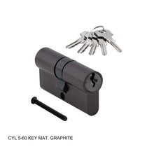 Ключевой цилиндр CYL 5-60 KEY MAT. GRAPHITE (Графит) - Rush