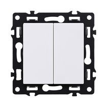 Выключатель кнопочный 2-клавишный 10А/250В, белый Kollinger Asthetik AS-025WH - Kollinger