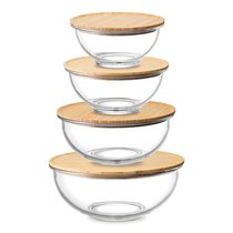 Набор из 4-х стеклянных мисок Eco Store с крышками из бамбука - Smart Solutions