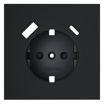 Накладка для розетки с заземлением и защитными шторками, с USB A+C, S70 графит - Voltum