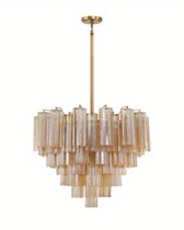 Люстра Толбот с янтарным стеклом, цвет полированная латунь - Louvre Home