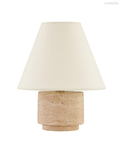 Бежевая настольная лампа Бронко из травертина, цвет белый - Louvre Home