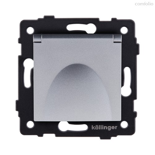 Розетка штепсельная SCHUKO 16A/250 В с крышкой, серый Kollinger REA-006GY для Aspekt, Eleganz, Reflex - Kollinger