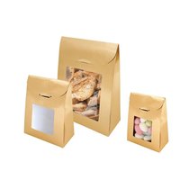 Пакетик с окном для кондитерских изделий, 9+4,5*13 см, золотой, картон, 1 шт, Garcia de - Garcia De Pou