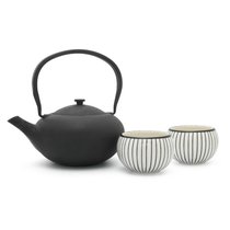 Набор для чая Bredemeijer Shanxi чайник заварочный 1л, с фильтром, чугун, черный и 2 пиалы, фарфор, - Bredemeijer