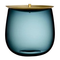 Банка для хранения с крышкой Nude Glass Берет d16хh15,4 см, стекло хрустальное, сине-зеленая - Nude Glass