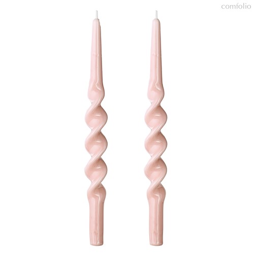 Набор из двух свечей цвета пыльной розы из коллекции Essential, 35 см - Tkano