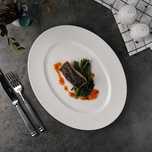 Блюдо овальное 33,7x26,6 см h2,5 см Neo Silk, цвет белый - Noble