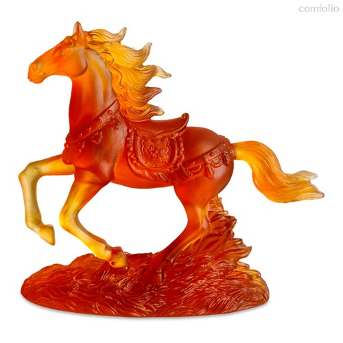 Фигурка Decor de Table Pate de Verre Cristal Лошадка 15х14 см, янтарная, хрустальное тесто, п/к - Decor De Table