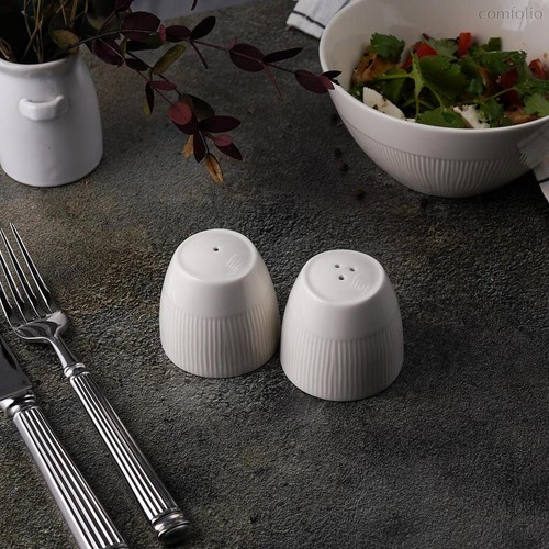 Солонка и перечница d 5,8 см h5,7 см Neo Silk, цвет белый - Noble