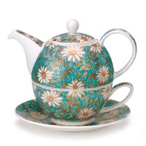 Набор чайный Dunoon Эгоист Ромашки 500 мл, фарфор костяной, голубой - Dunoon