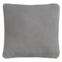Подушка декоративная из стираного хлопка серого цвета из коллекции Essential, 45х45 см - Tkano