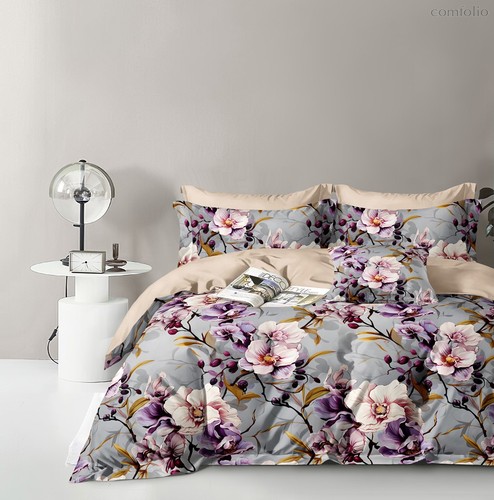 Комплект постельного белья CA-7-721 Дуэт Сатин печатный с наволочками 70х70х2шт.+ 50х70х2шт. - АльВиТек