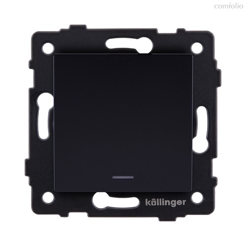 Выключатель 1-клавишный перекрестный 10А/250В с LED подсветкой, черный Kollinger REA-S-015BK для Aspekt, Eleganz, Reflex - Kollinger