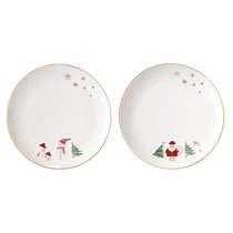 Набор десертных тарелок Let it snow, Santa & Snowman, ?16 см, 2 шт. - Easy life