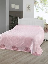 Простынь махровая "KARNA" жаккард OTTOMAN 160x220 см, цвет розовый - Bilge Tekstil