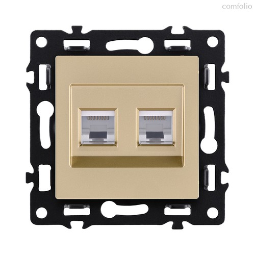 Розетка двойная Ethernet RJ45 Cat.6, золотой Kollinger Asthetik AS-018GD - Kollinger
