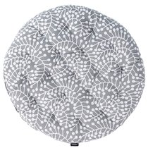 Подушка на стул круглая серого цвета с принтом Спелая Смородина из коллекции Scandinavian touch, 40 см - Tkano