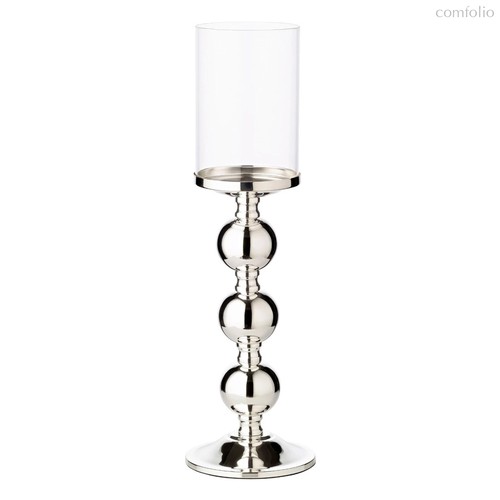 Подсвечник для интерьерной свечи Edzard Бамбук d13хh44 см для свечи 8 см, посеребрение, стекло - Edzard