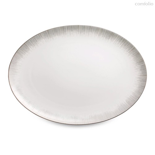 Блюдо овальное Narumi Сверкающая Платина 38 см, фарфор костяной - Narumi