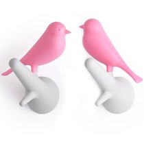 Вешалки настенные Sparrow 2 шт. белые-розовые - Qualy