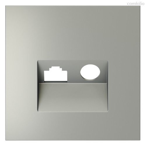 Накладка для розетки TV+RJ45 кат. 6, S70 сталь - Voltum