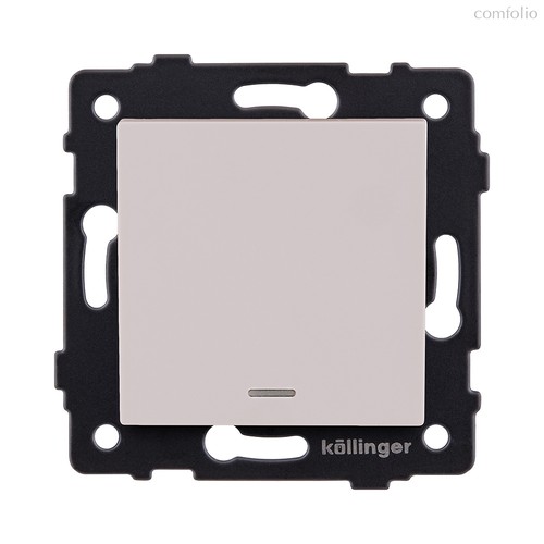 Выключатель 1-клавишный 10А/250В с LED подсветкой, кашемир матовый Kollinger REA-S-002CM для Aspekt, Eleganz, Reflex - Kollinger