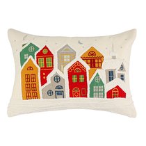 Чехол на подушку Snowy Village из коллекции New Year Essential, 30х45 см - Tkano