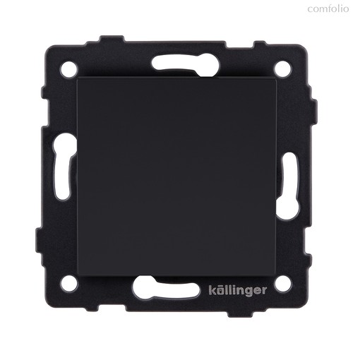 Выключатель 1-клавишный 10А/250В, черный матовый Kollinger REA-S-001BM для Aspekt, Eleganz, Reflex - Kollinger