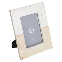 Рамка для фото Uria из белого мрамора и бежевого камня 25 x 20 см - La Forma