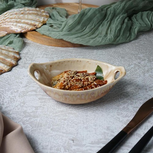Блюдо овальное 16*10,5 см h4 см 140 мл Pearl Sea Stone с ручками Frutti di Mare P.L. - P.L. Proff Cuisine