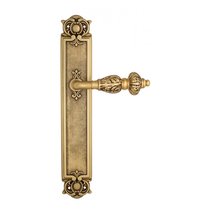 Дверная ручка Venezia Lucrecia на планке PL97 французское золото + коричневый - Venezia Collezione