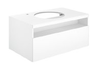 32864970100 STAGELINE Тумба под умывальник 800x550x490mm,1 ящик,oтверстие под смеситель слева,с освещением,pозеткa и USB,пластиковый сифон,цв.vulkanit - Keuco