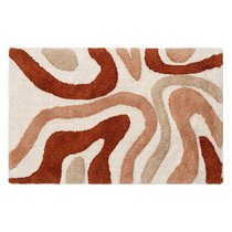 Коврик для ванной Flow терракотового цвета из коллекции Ethnic, 50x80 см - Tkano