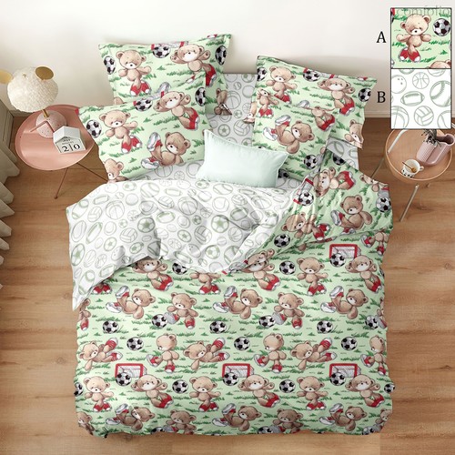 Комплект постельного белья ПДA-10-011-Мишки Футболисты 7429 7430 - АльВиТек