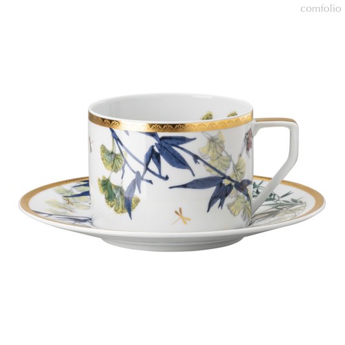 Чашка чайная с блюдцем Rosenthal Турандот 230 мл, фарфор, белый, золотой кант - Rosenthal