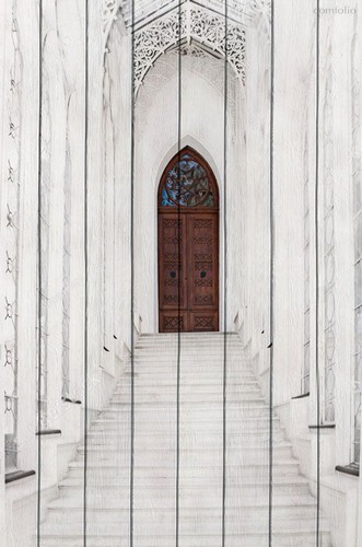 Белая лестница 80х120 см, 80x120 см - Dom Korleone