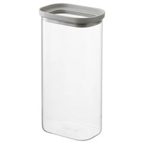 Банка для хранения прямоугольная Vacuum Glass, 1,75 л, светло-серая - Smart Solutions